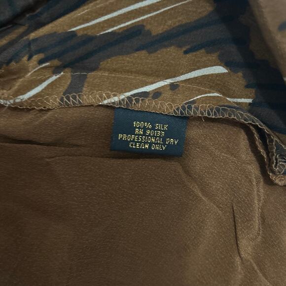 Vintage Bob Mackie Wearable Art 100% Silk Brown Sleeveless Blouse Medium - Picture 4 of 4